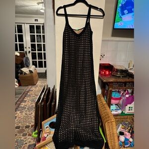 UNITED COLORS OF BENETTON Black/Nude Crochet Dress size Small